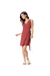 Vestido Resort Curto Linho Blend Vinho