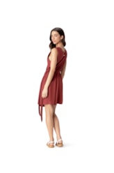 Vestido Resort Curto Linho Blend Vinho