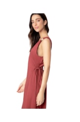 Vestido Resort Curto Linho Blend Vinho