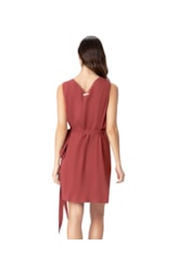 Vestido Resort Curto Linho Blend Vinho
