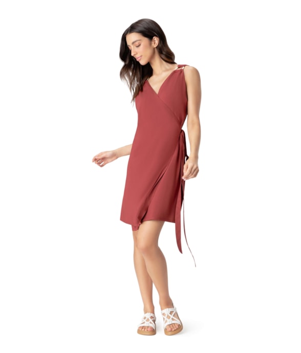 Vestido Resort Curto Linho Blend Vinho