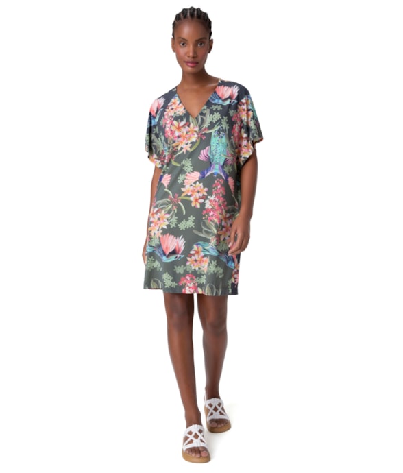 Vestido Resort Curto Mayura Verde Militar