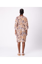 Vestido Resort Kaftan Print Amarelo