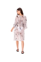 Vestido Resort Kaftan Print Off White