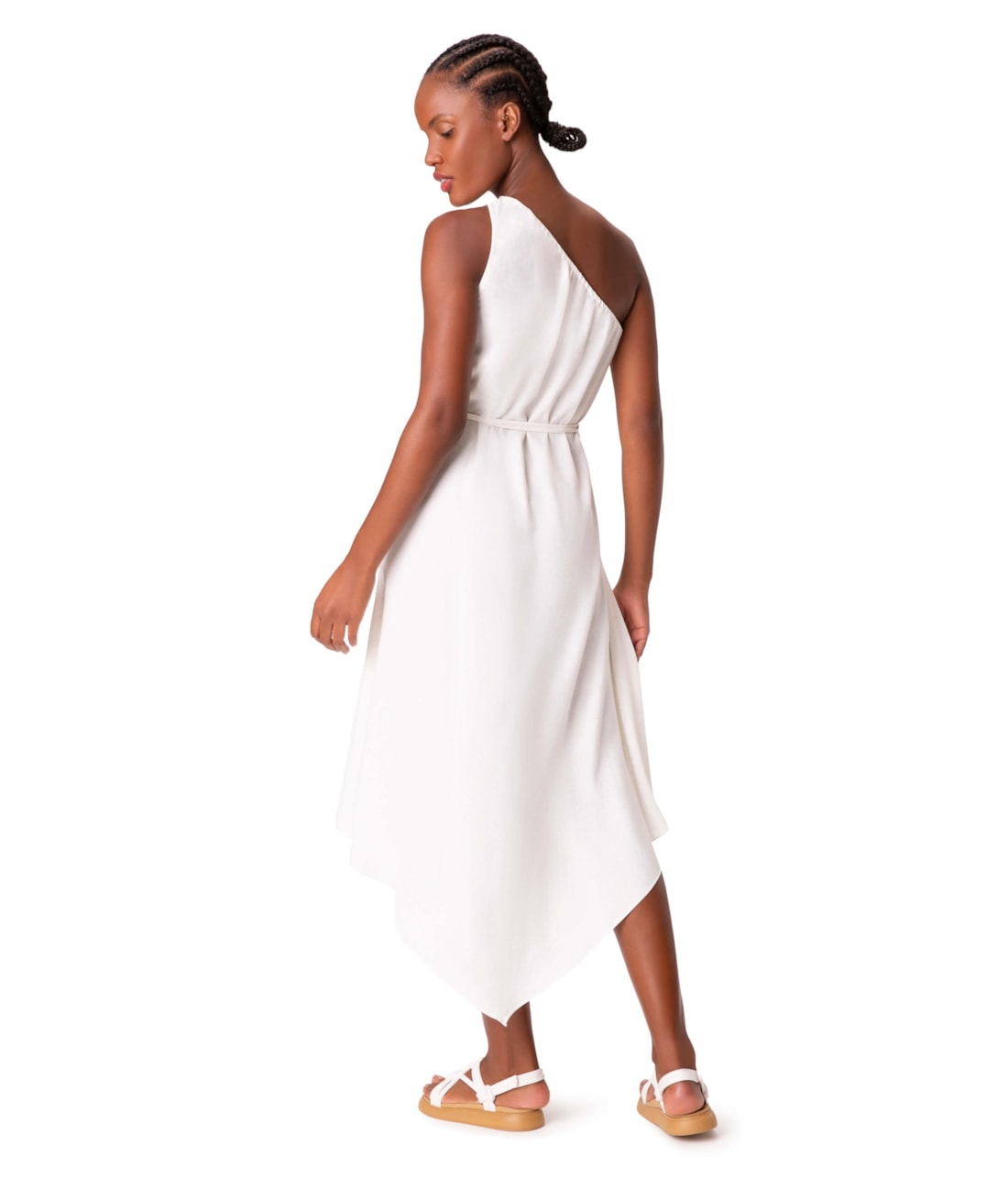Vestido Resort Linen Blend Branco