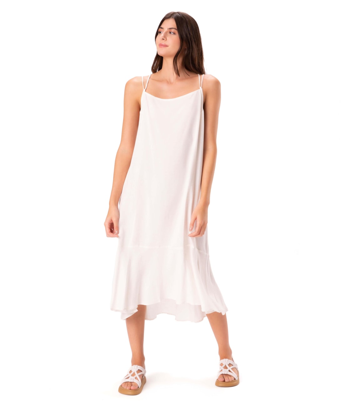 Vestido Resort Linen Blend Branco