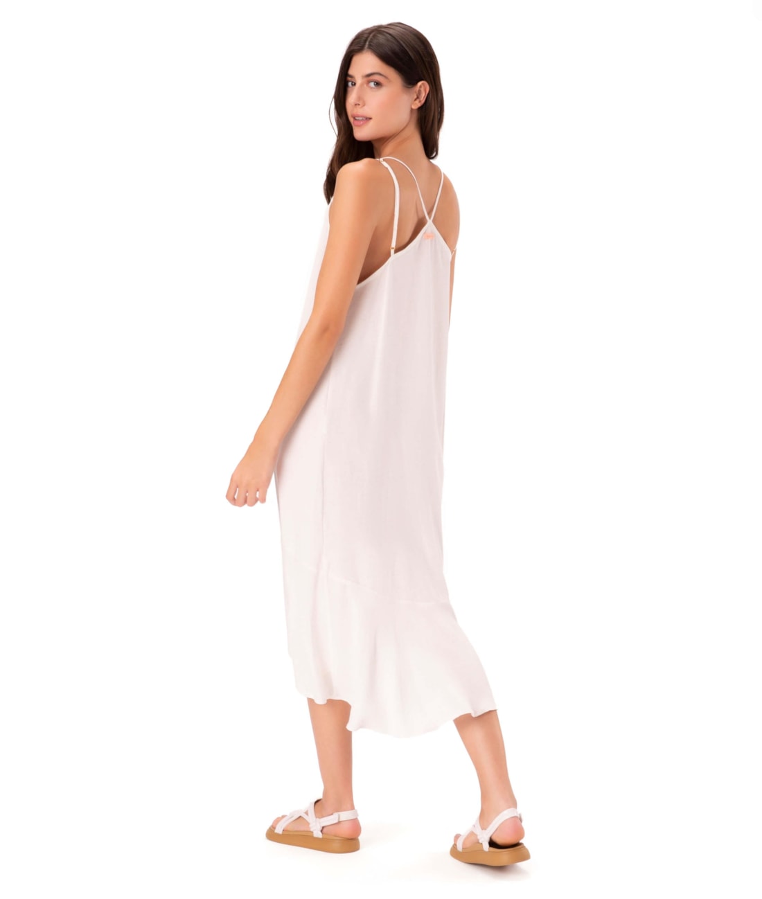 Vestido Resort Linen Blend Branco