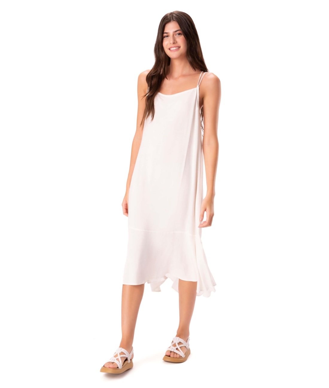 Vestido Resort Linen Blend Branco