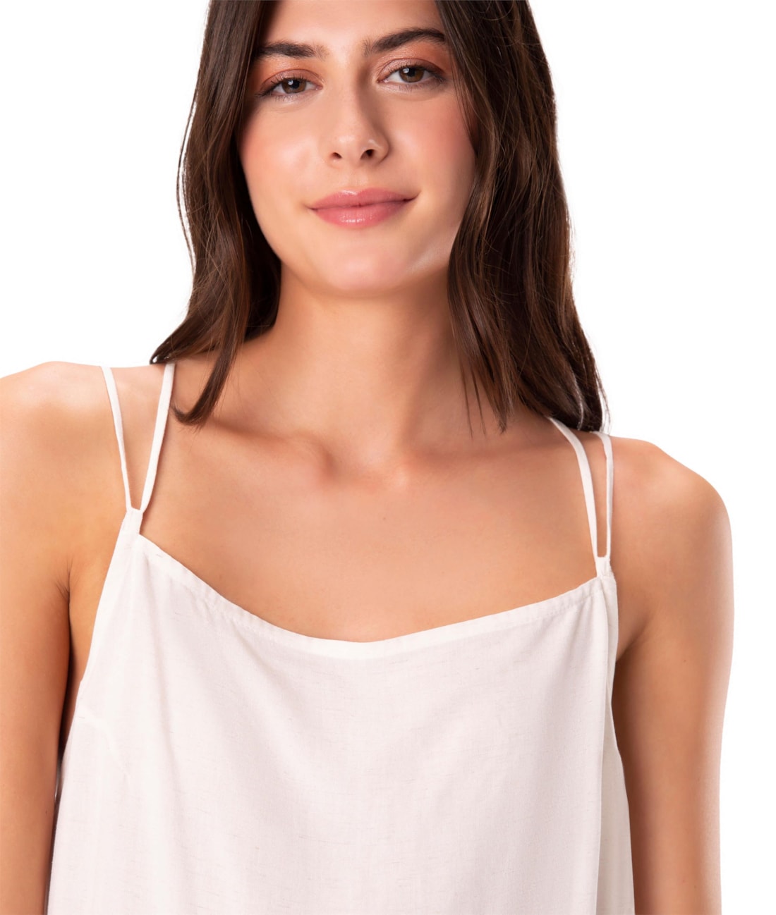 Vestido Resort Linen Blend Branco