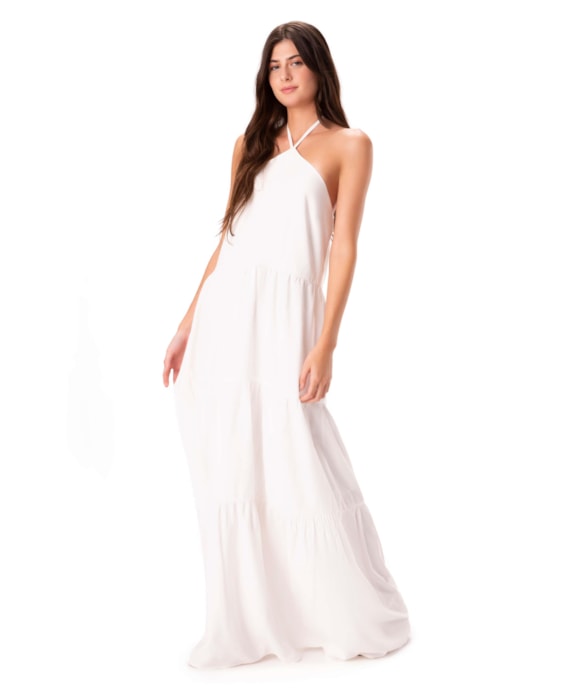 Vestido Resort Longo Celebrate Off White
