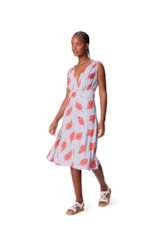 Vestido Resort Midi Folhagem Marinho