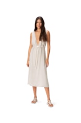 Vestido Resort Midi Heavy Linho Natural