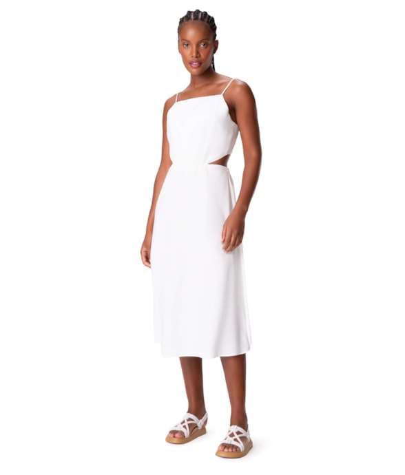 Vestido Resort Midi Laço Celebrate Off White