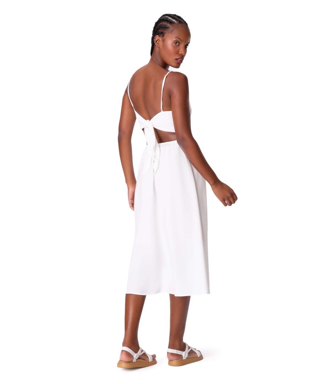 Vestido Resort Midi Laço Celebrate Off White