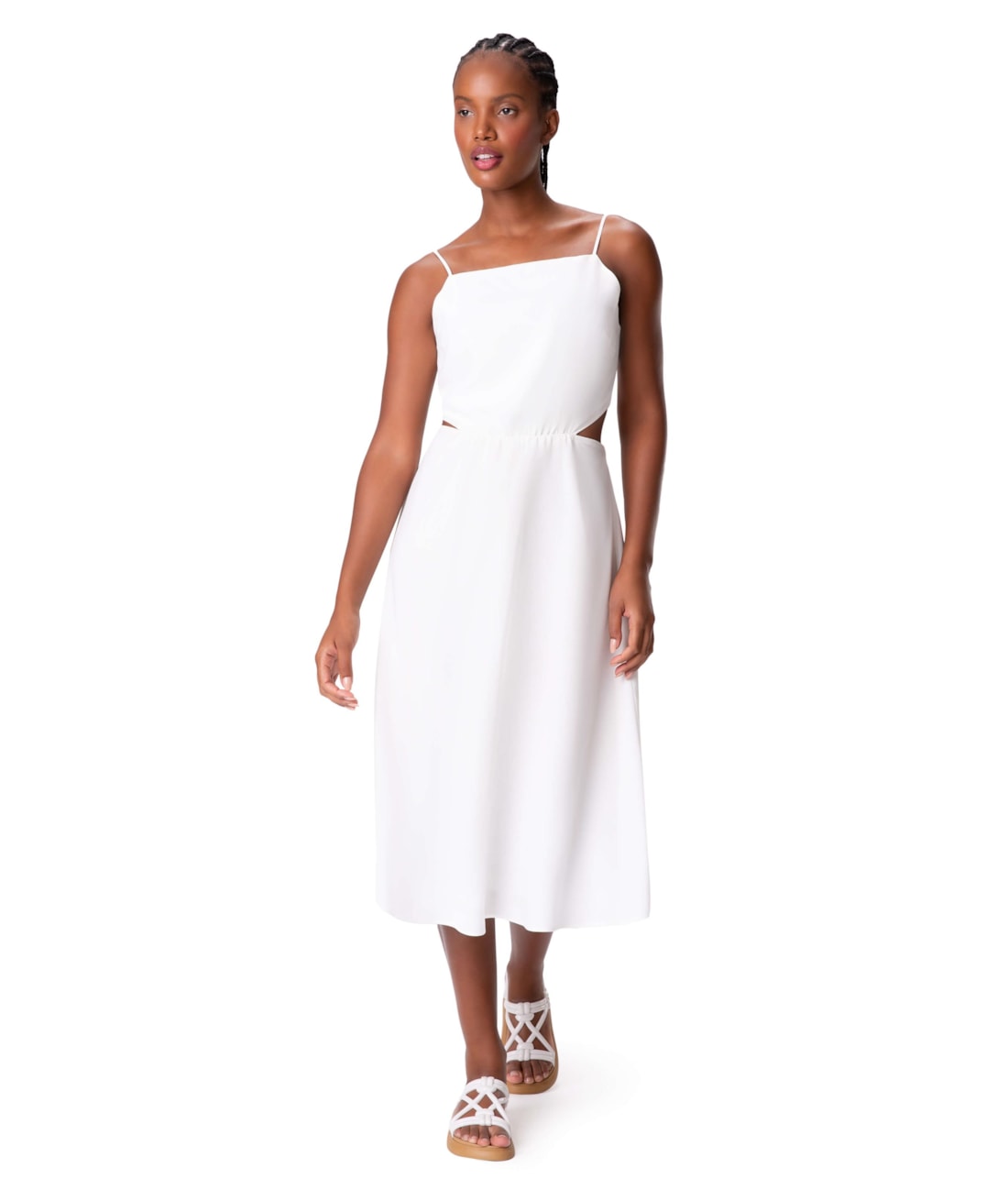 Vestido Resort Midi Laço Celebrate Off White