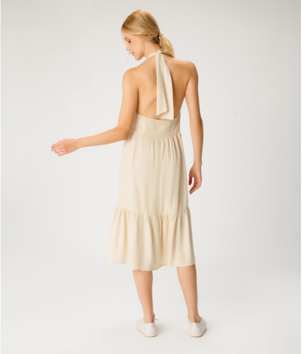 Vestido Resort Midi Light Visco Areia