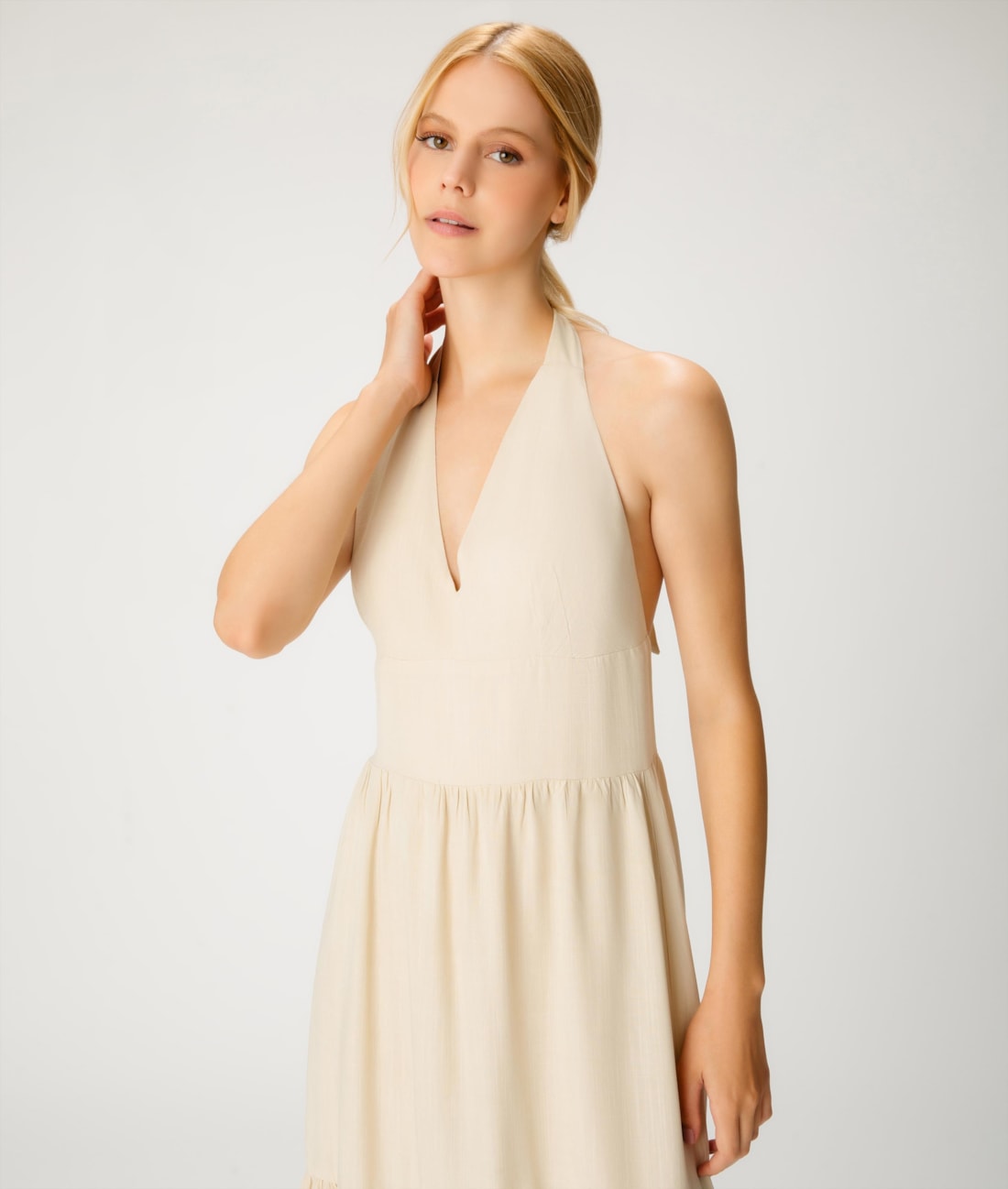 Vestido Resort Midi Light Visco Areia