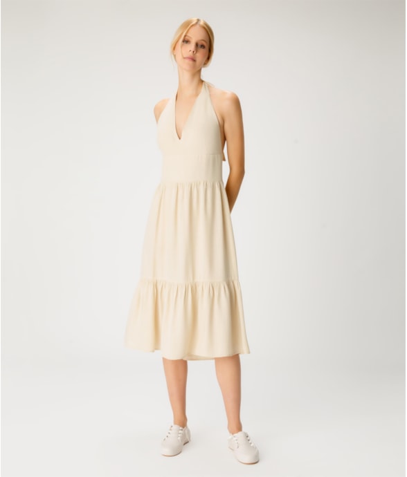 Vestido Resort Midi Light Visco Areia