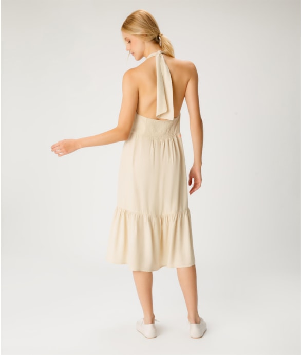 Vestido Resort Midi Light Visco Areia