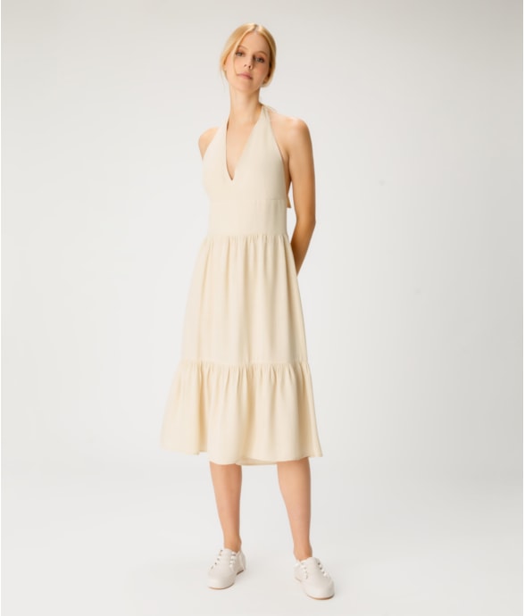 Vestido Resort Midi Light Visco Areia