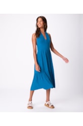 Vestido Resort Midi Light Visco Azul Bic