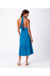 Vestido Resort Midi Light Visco Azul Bic