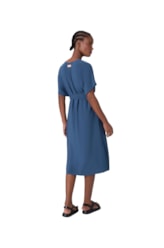 Vestido Resort Midi Linen Blend Marinho