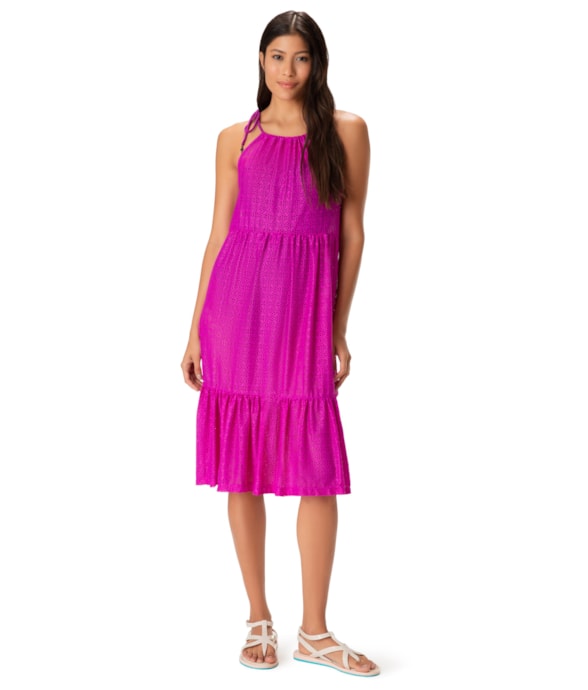 Vestido Resort Midi Recortes Laise Pink