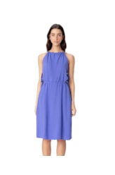 Vestido Resort Midi Visco Texture Azul Bic