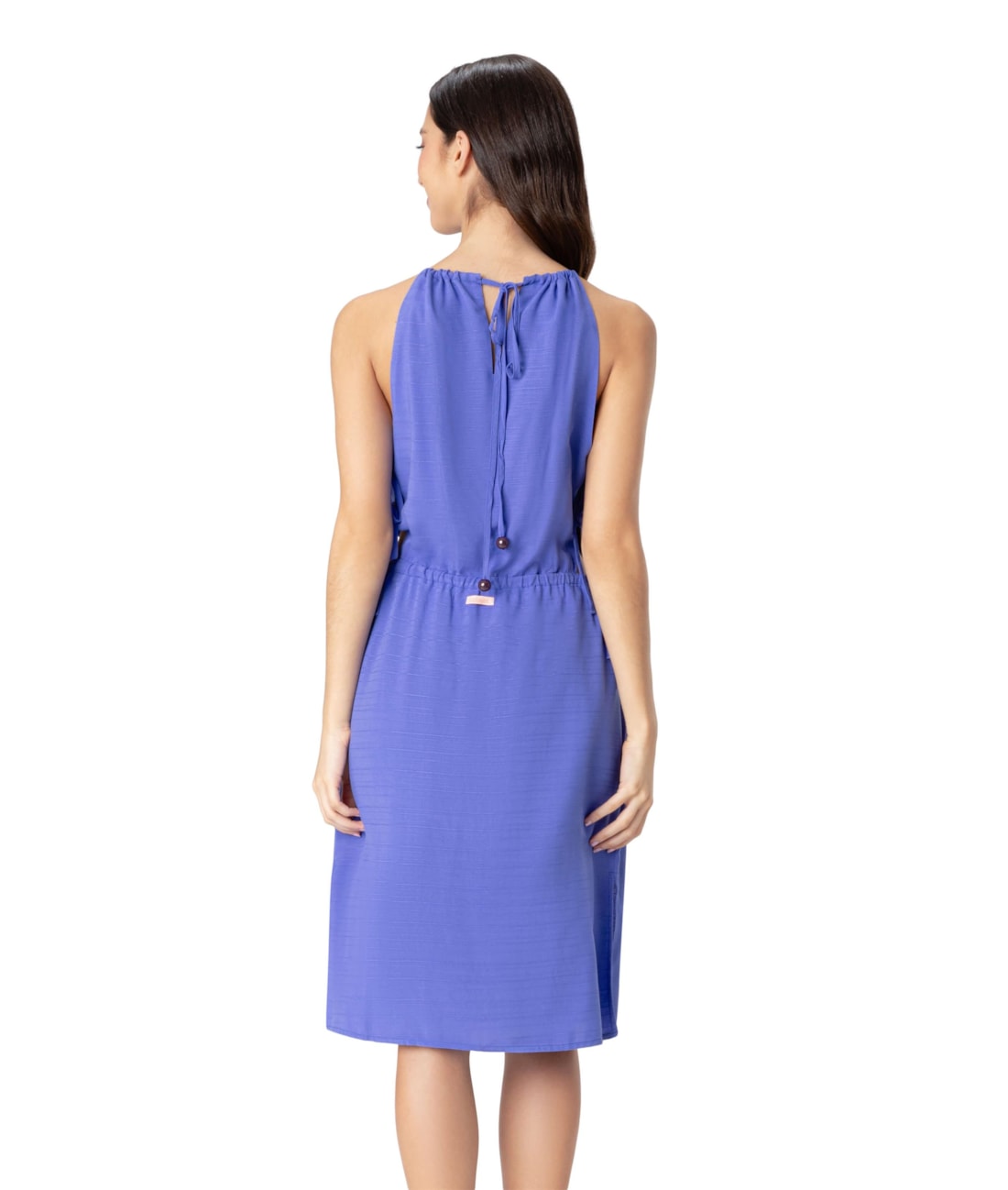 Vestido Resort Midi Visco Texture Azul Bic