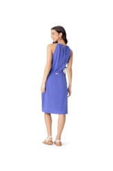 Vestido Resort Midi Visco Texture Azul Bic