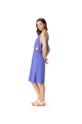 Vestido Resort Midi Visco Texture Azul Bic
