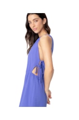 Vestido Resort Midi Visco Texture Azul Bic
