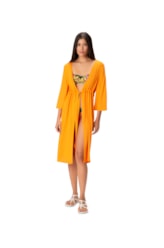 Vestido Resort Midi Viscose Laranja
