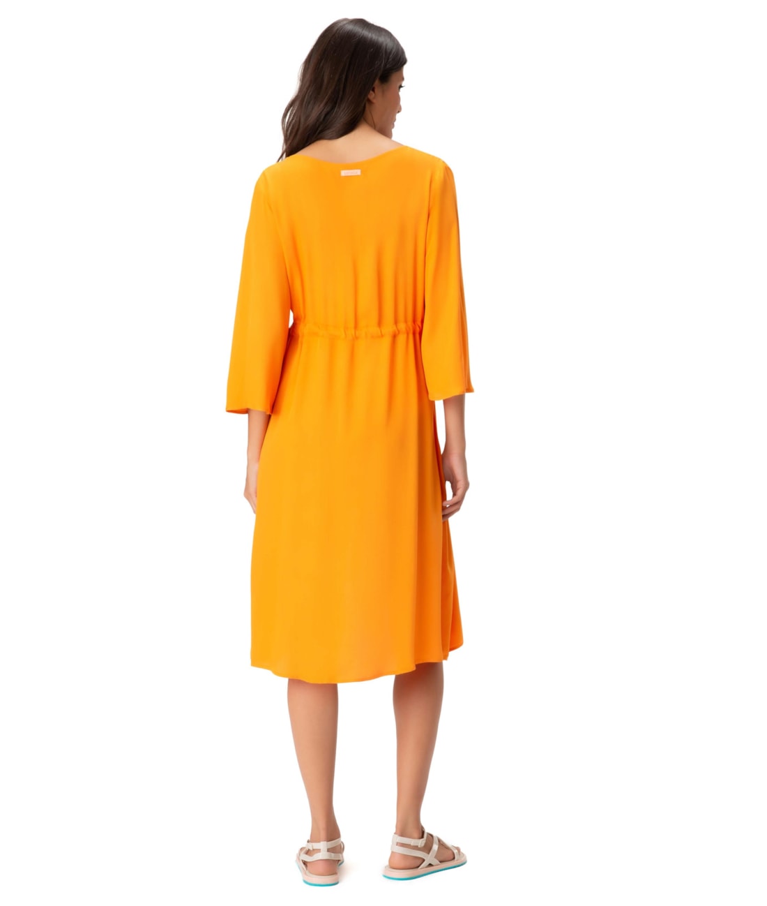 Vestido Resort Midi Viscose Laranja