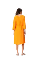 Vestido Resort Midi Viscose Laranja
