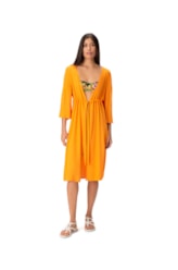 Vestido Resort Midi Viscose Laranja