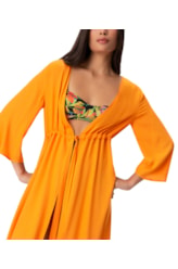 Vestido Resort Midi Viscose Laranja