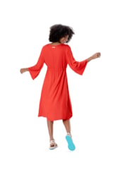Vestido Resort Midi Viscose Vermelho