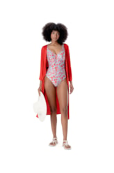 Vestido Resort Midi Viscose Vermelho