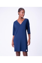 Vestido Resort Moletinho Curto Azul Bic
