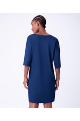Vestido Resort Moletinho Curto Azul Bic