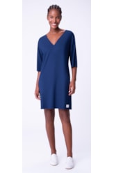 Vestido Resort Moletinho Curto Azul Bic