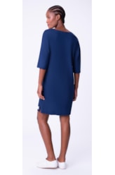 Vestido Resort Moletinho Curto Azul Bic