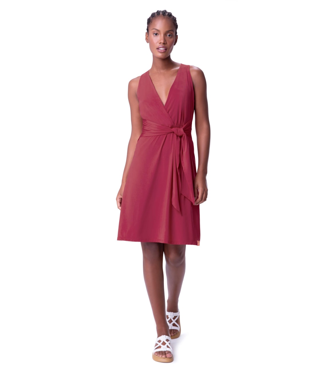 Vestido Resort Regata Midi Jersey Vermelho