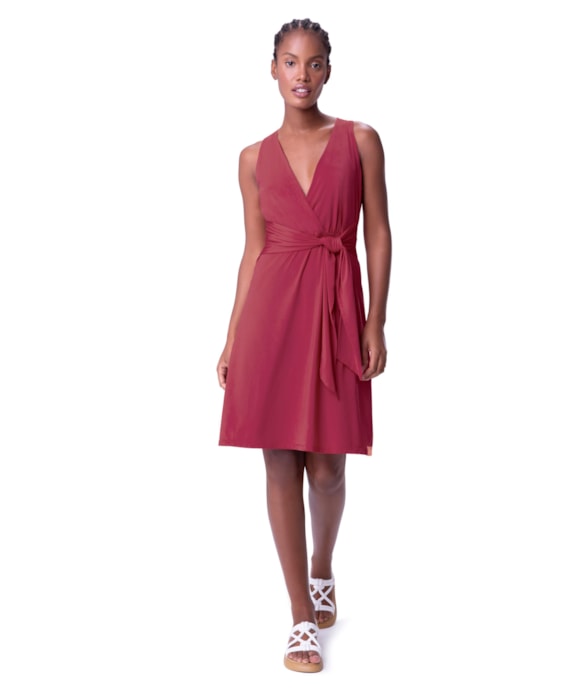 Vestido Resort Regata Midi Jersey Vermelho