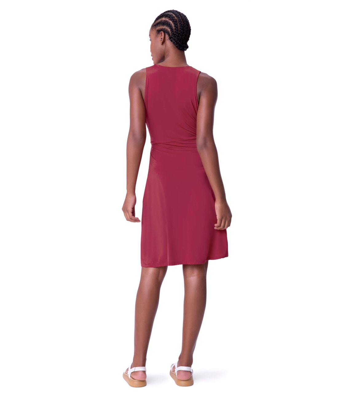 Vestido Resort Regata Midi Jersey Vermelho