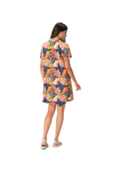 Vestido Resort Rolotê Curto Botânico Preto
