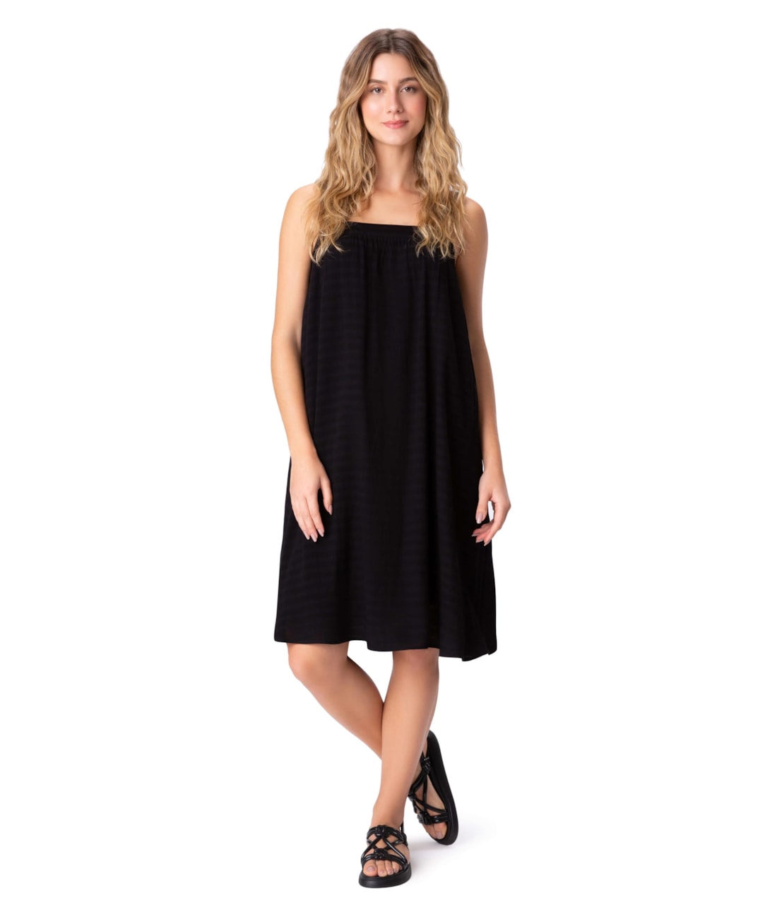 Vestido Resort Texture Preto