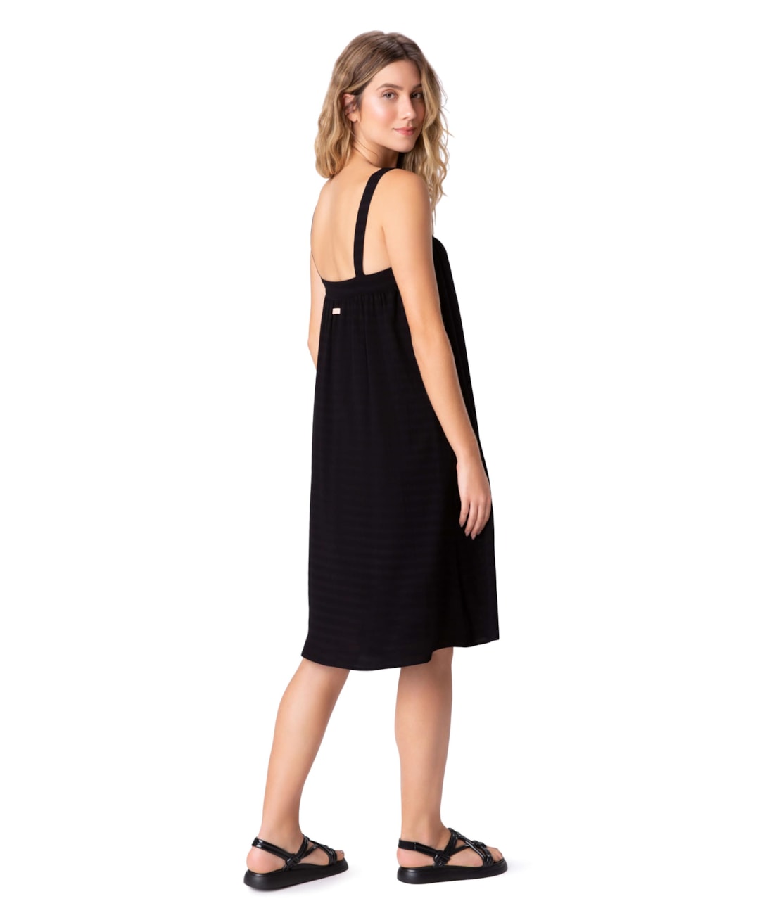 Vestido Resort Texture Preto